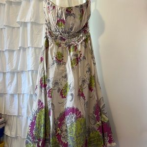 White Stuff Floral Strapless Dress